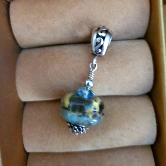 Murano Glass Charm Pendant .925 - Picture 1 of 4